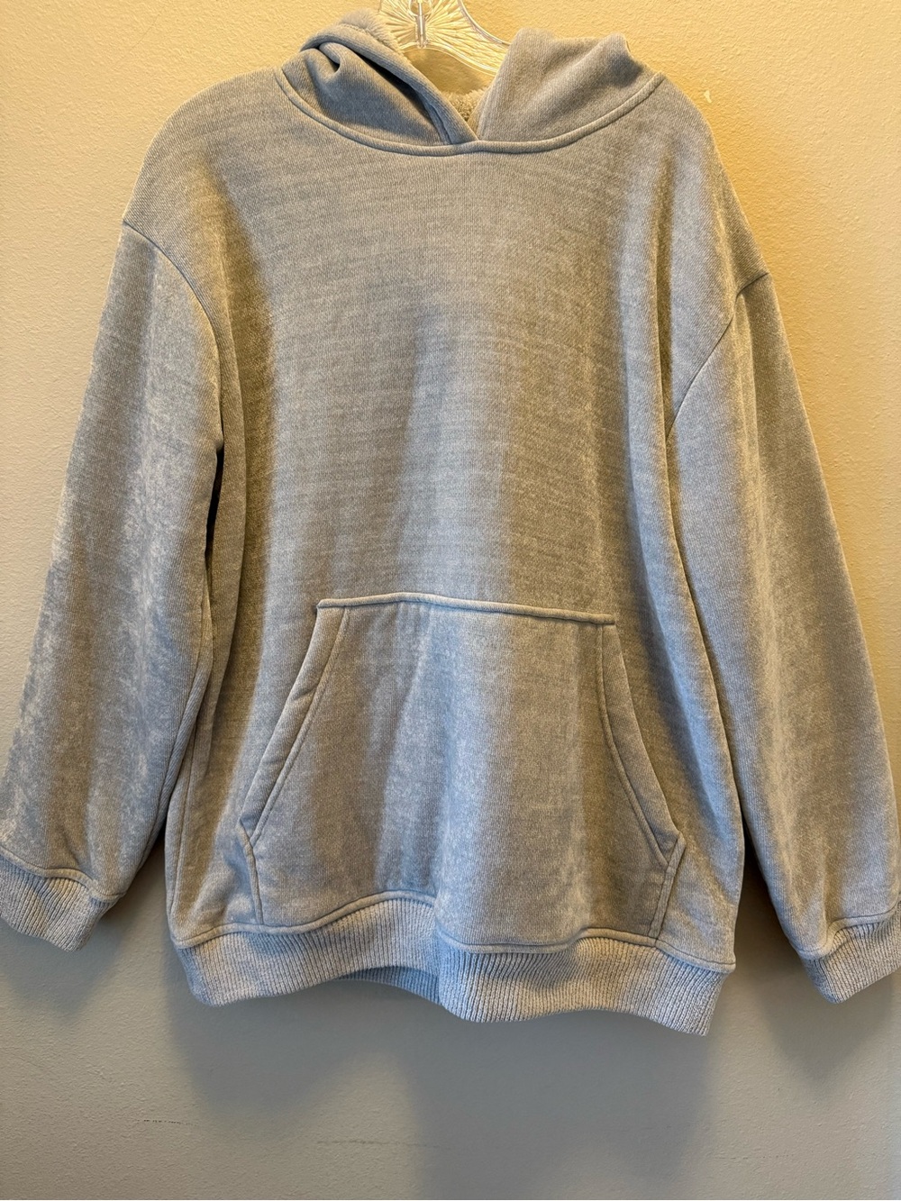 Precedent LA Gray Fleece Lined Oversized Hoodie Size Med Cozy Soft Comfortable
